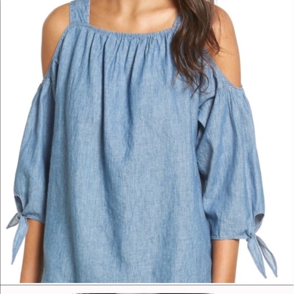 Madewell cold shoulder long sleeve top